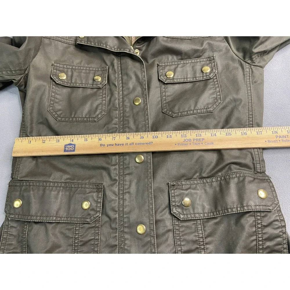 J‎ Crew Jacket Womens Medium Green Waxed The Downtown Outdoors Military Grunge